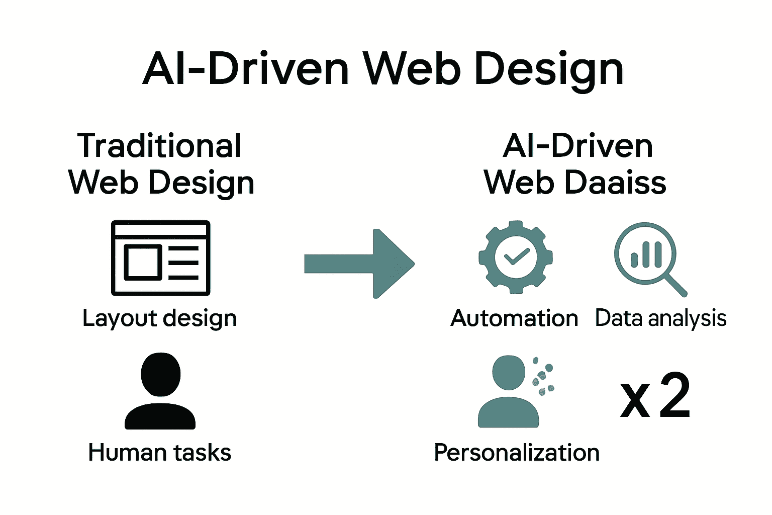 Infographic comparing traditional and AI-driven web design processes