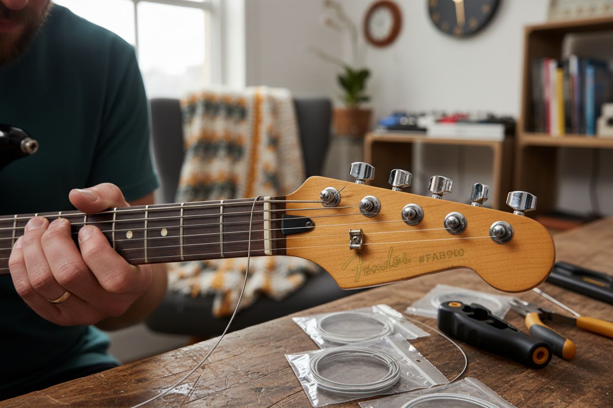 installing electric guitar strings