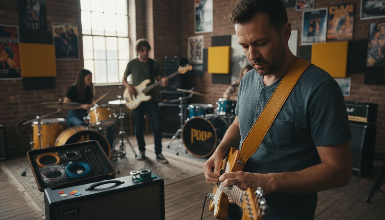 guitarist in rehearsal