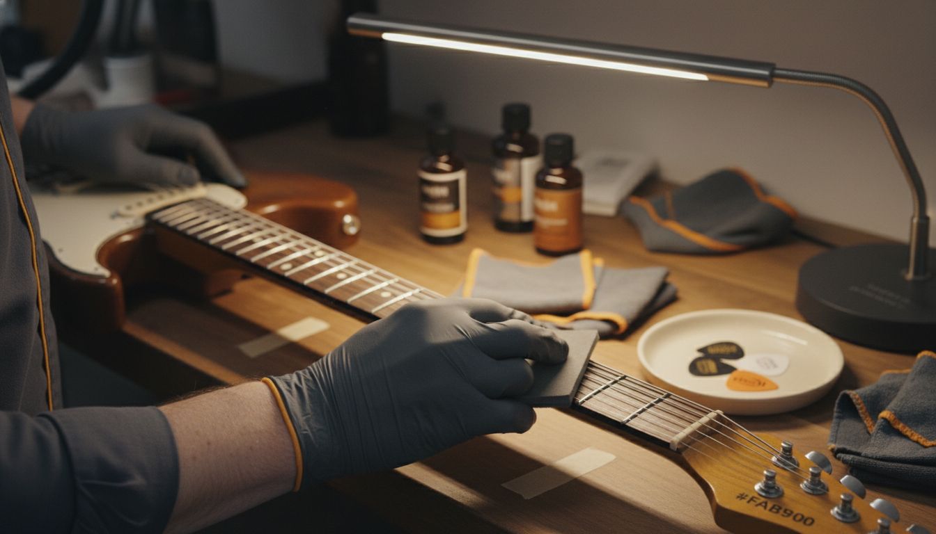 guitar fret polishing process