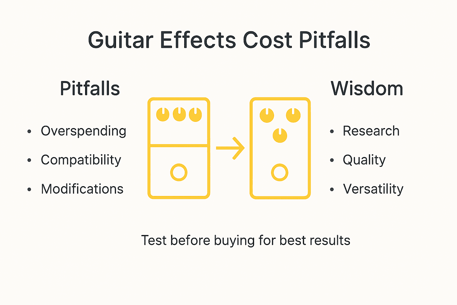Infographic highlights cost pitfalls for guitar pedals
