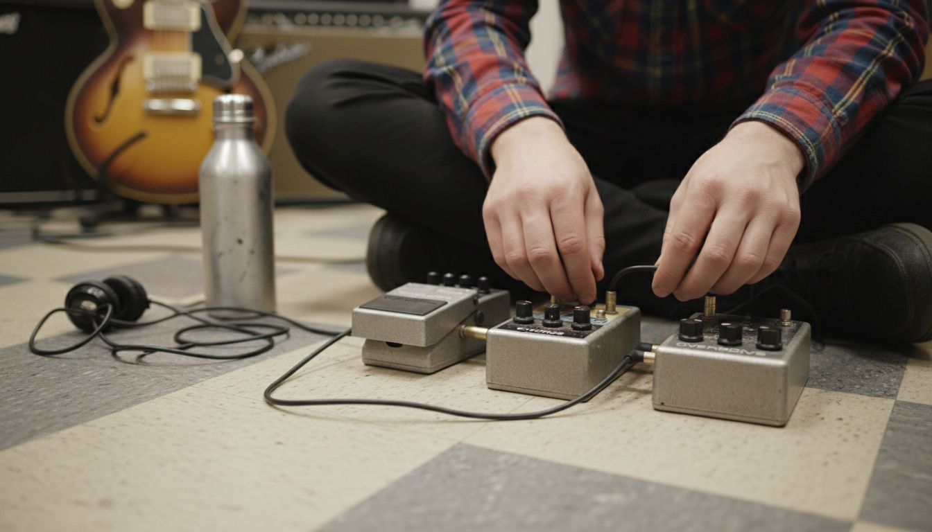 Pedals for chorus, overdrive and delay