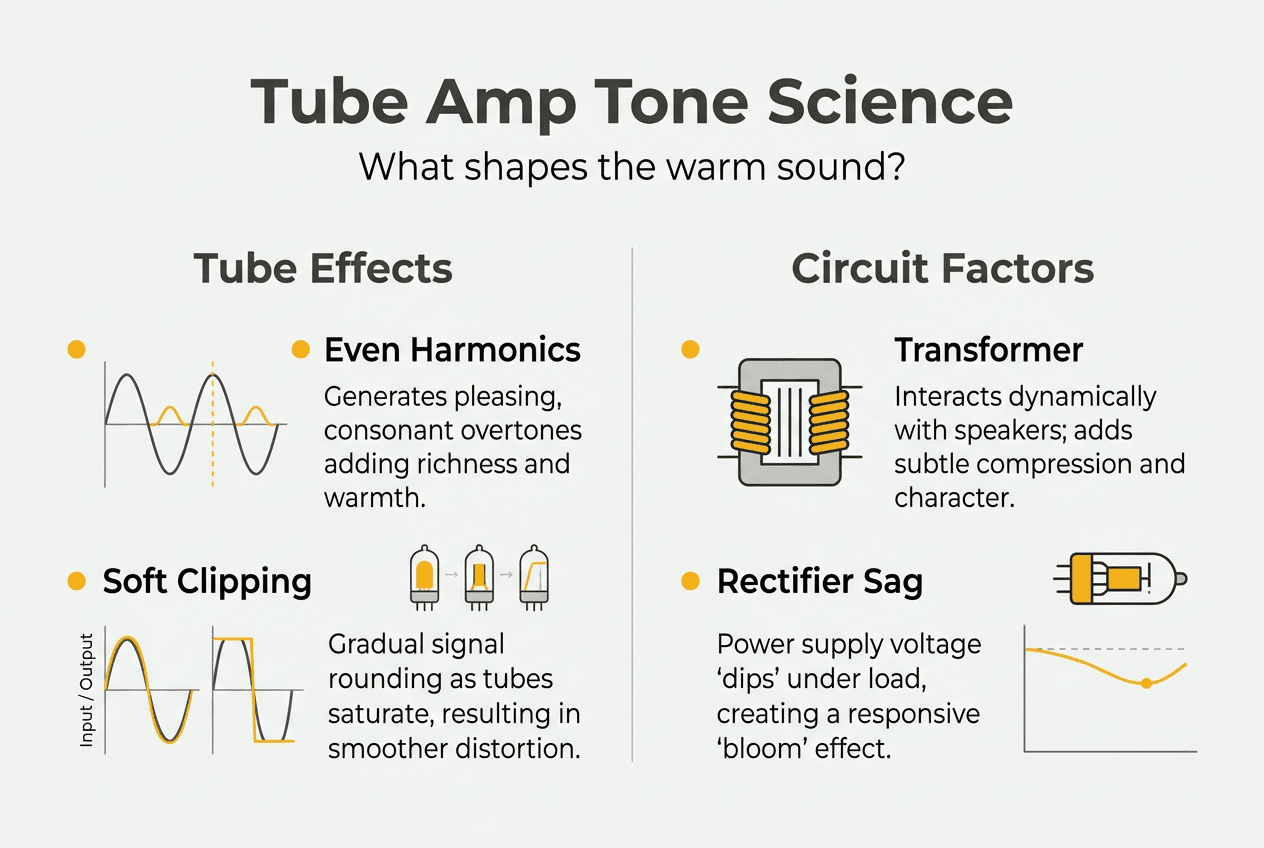 Infographic of tube amp tone factors