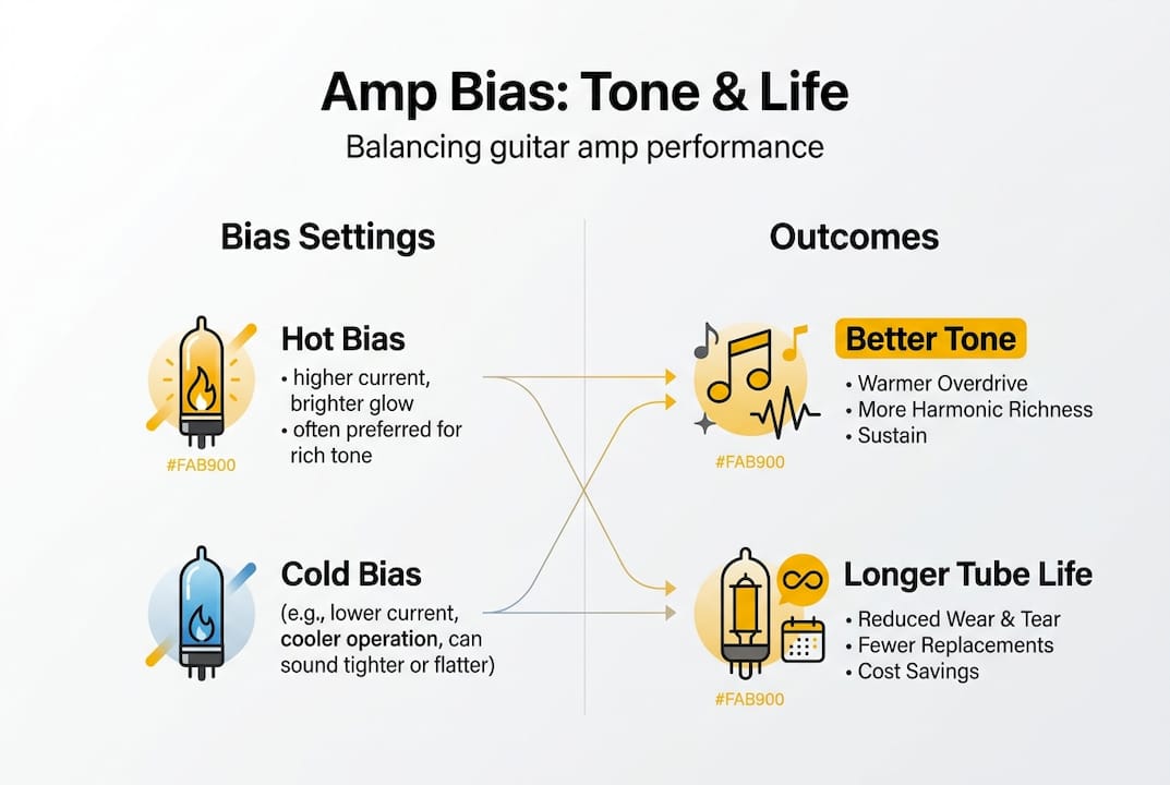 Infographic explaining amp bias and tone