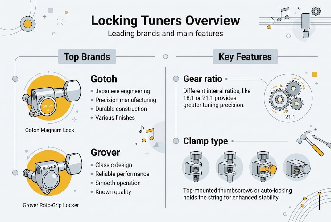 Infographic comparing locking tuners brands and features