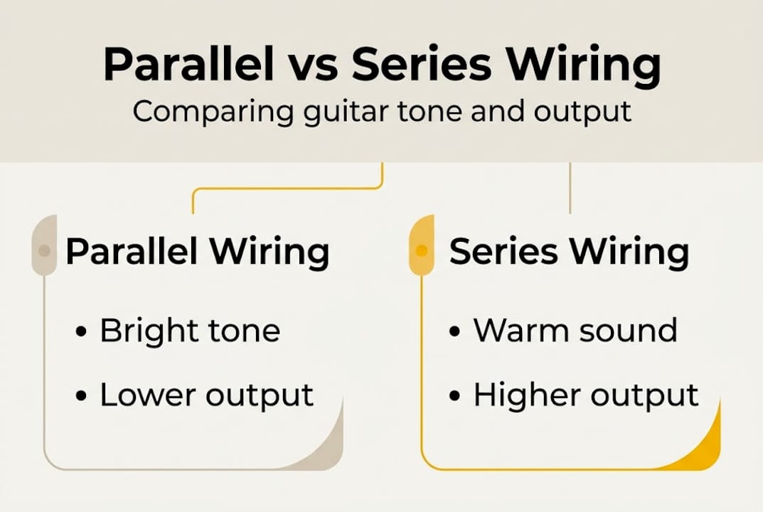 Infographic showing parallel vs series wiring overview