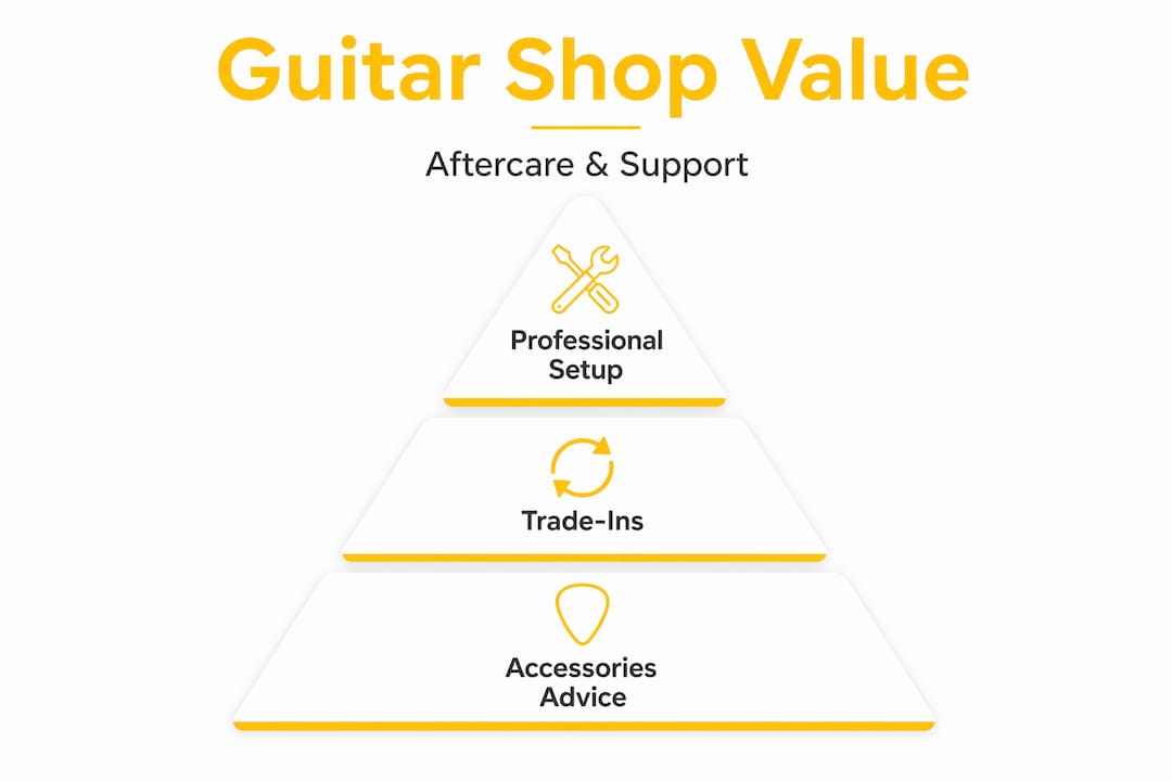 Hierarchy infographic guitar shop aftercare services