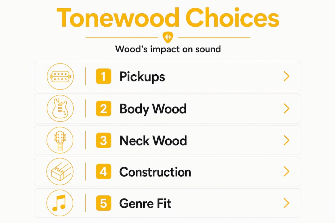 Infographic of guitar wood impact steps