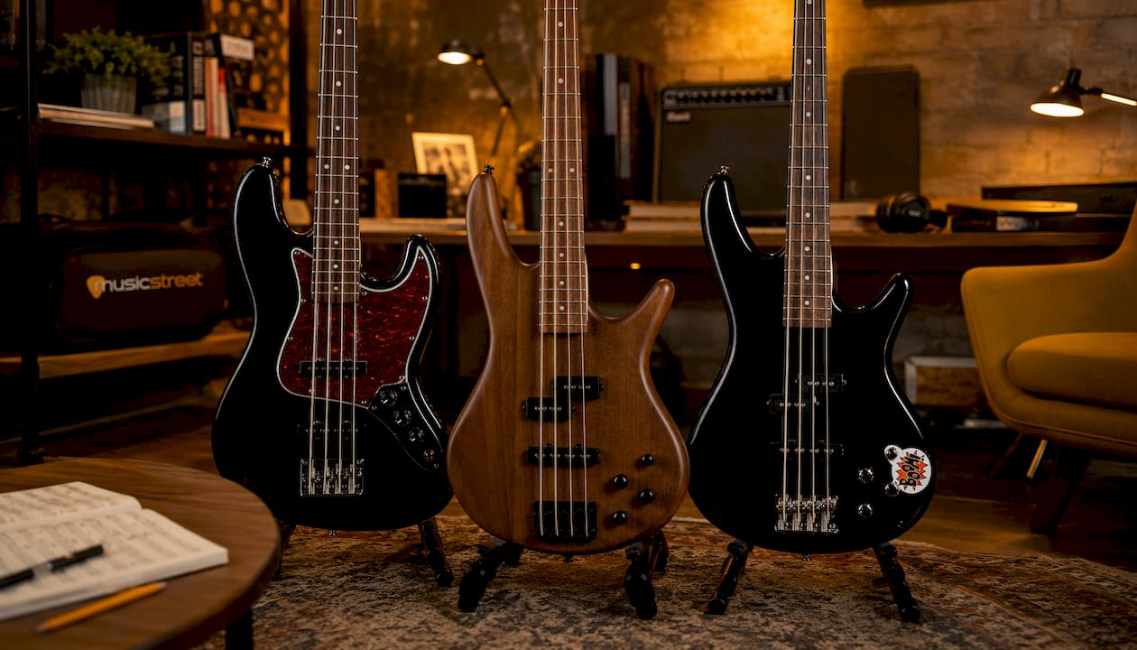 Aria STB JB/B BK - Bass Guitar with Tortoise Scratch Guard