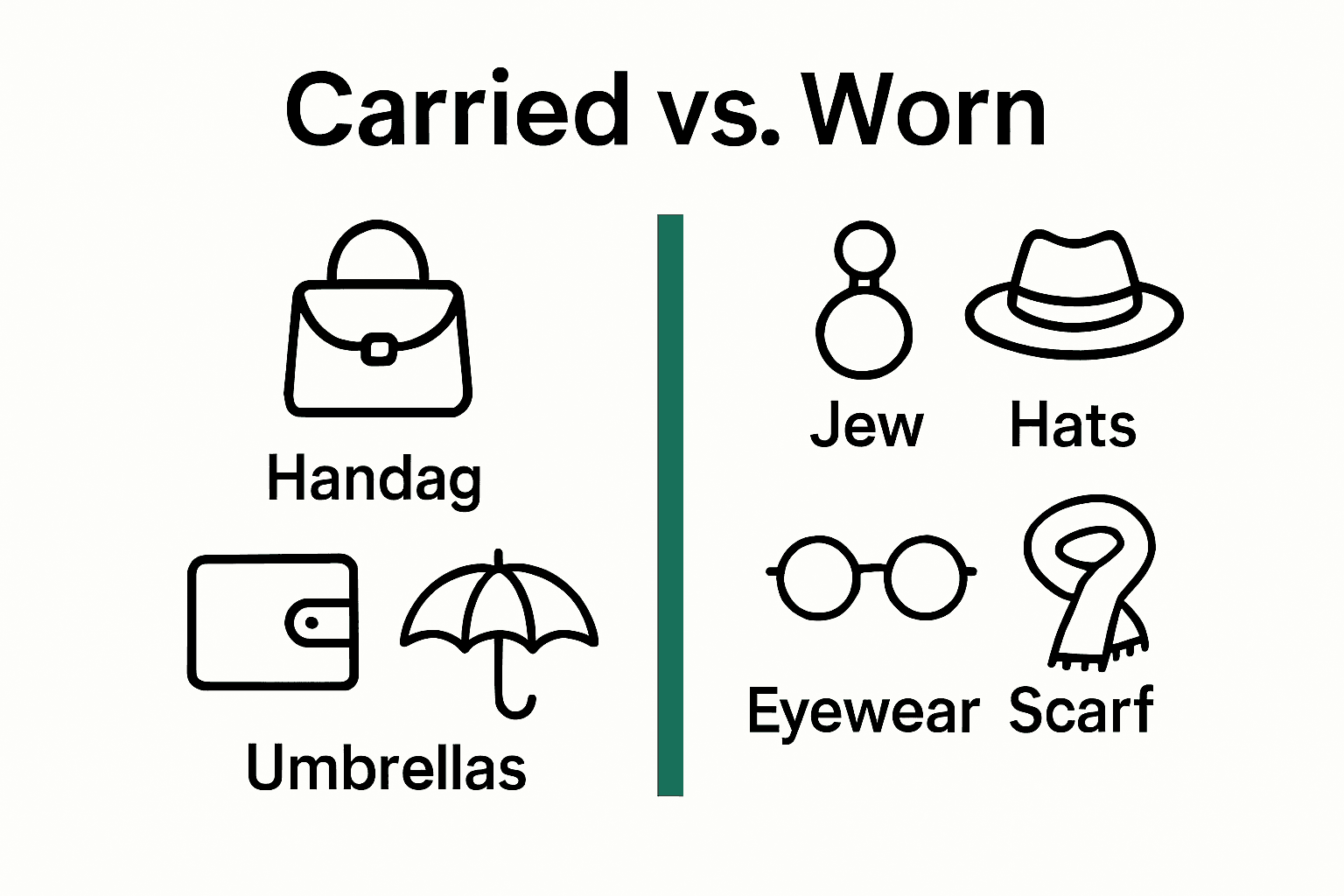 Infographic comparing carried versus worn fashion accessories