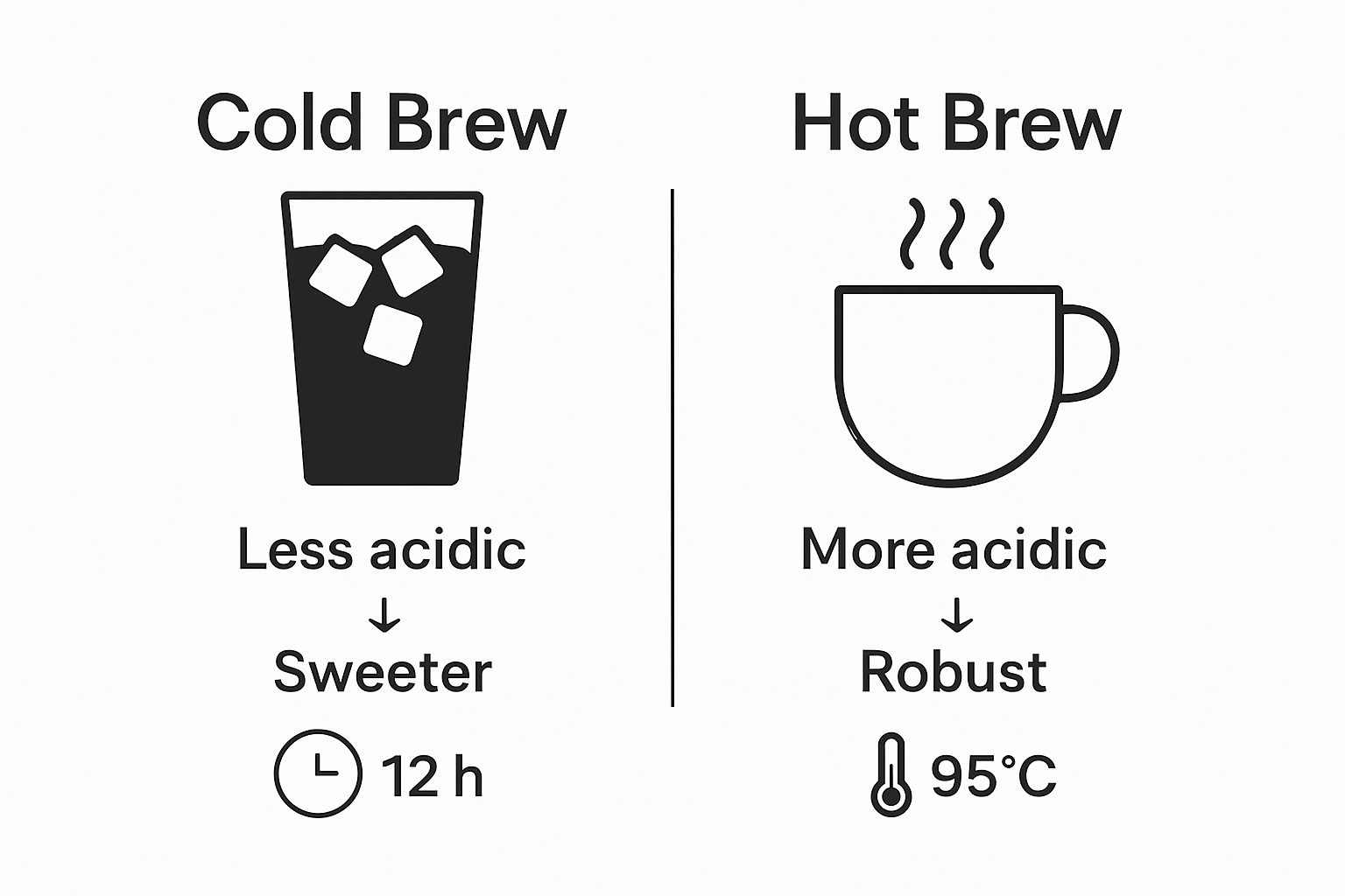 Infographic comparing cold brew and hot brew