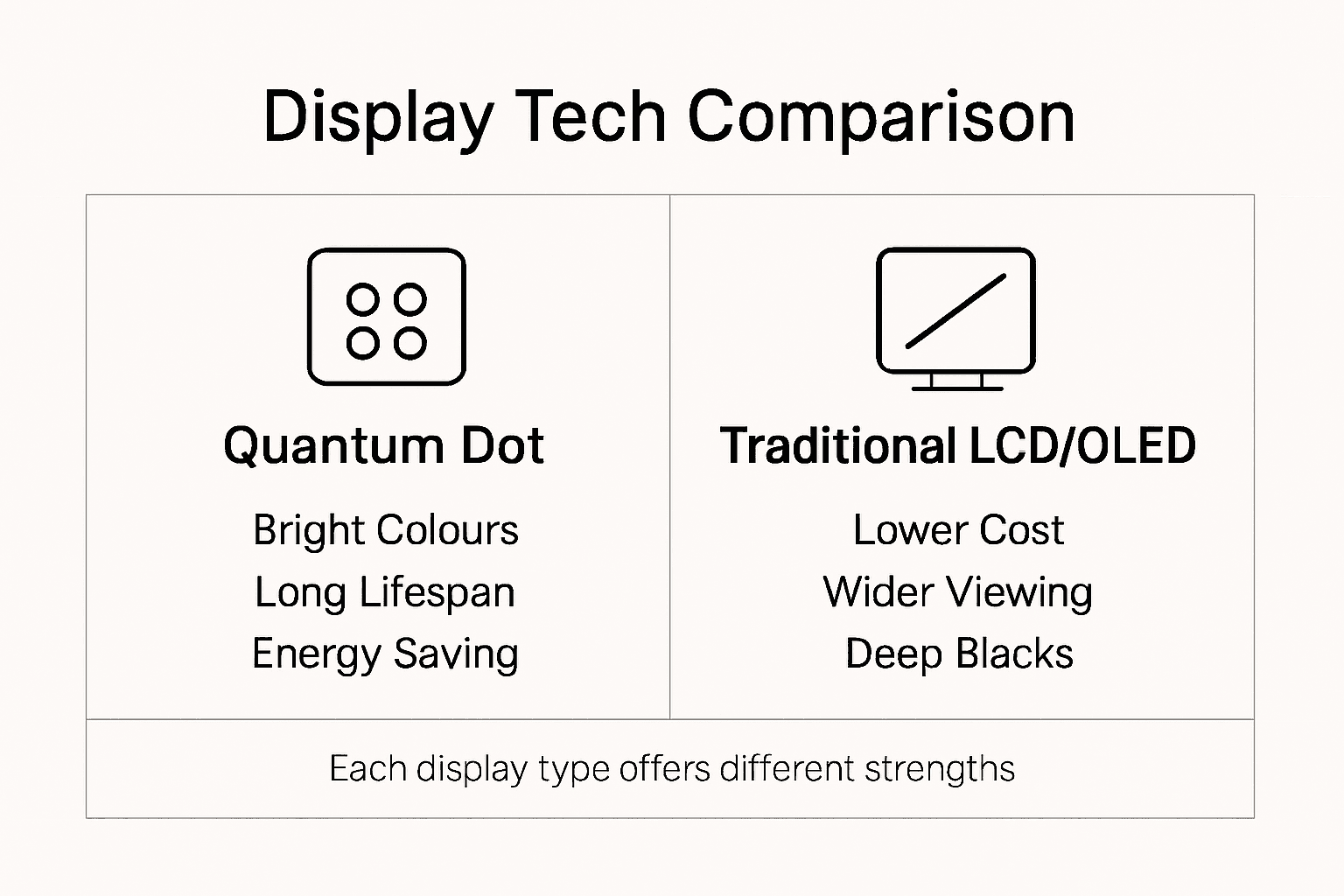 Infographic comparing display technologies