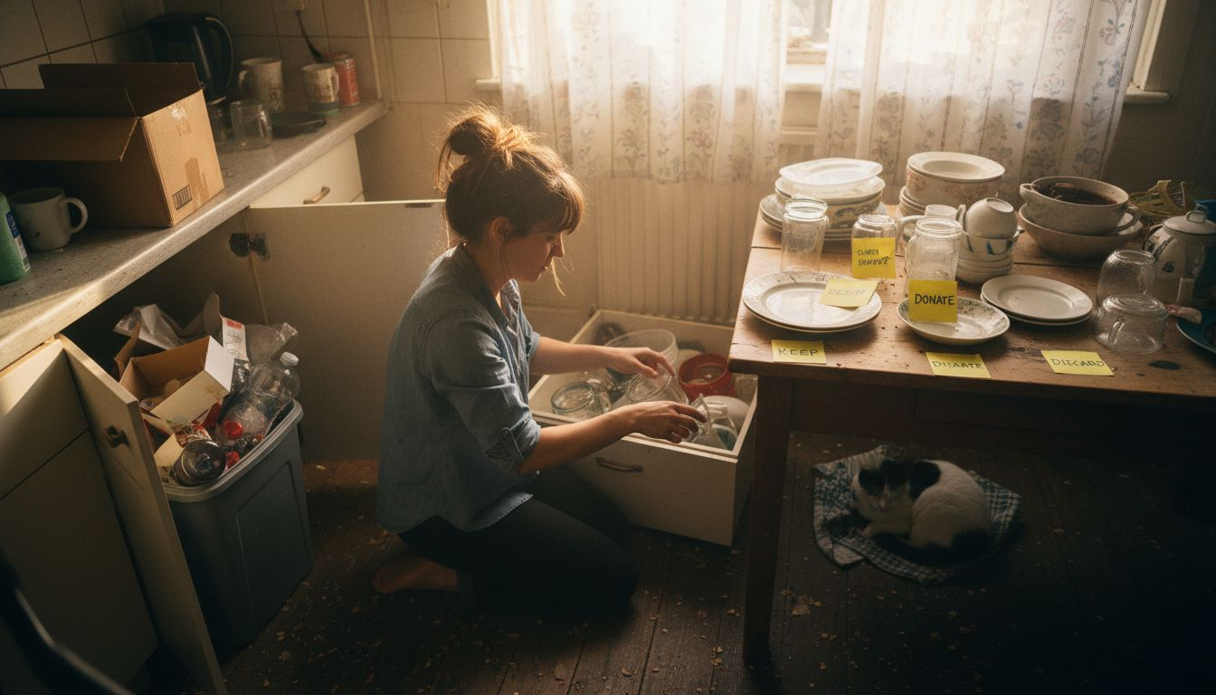 Sorting kitchen items into labelled categories