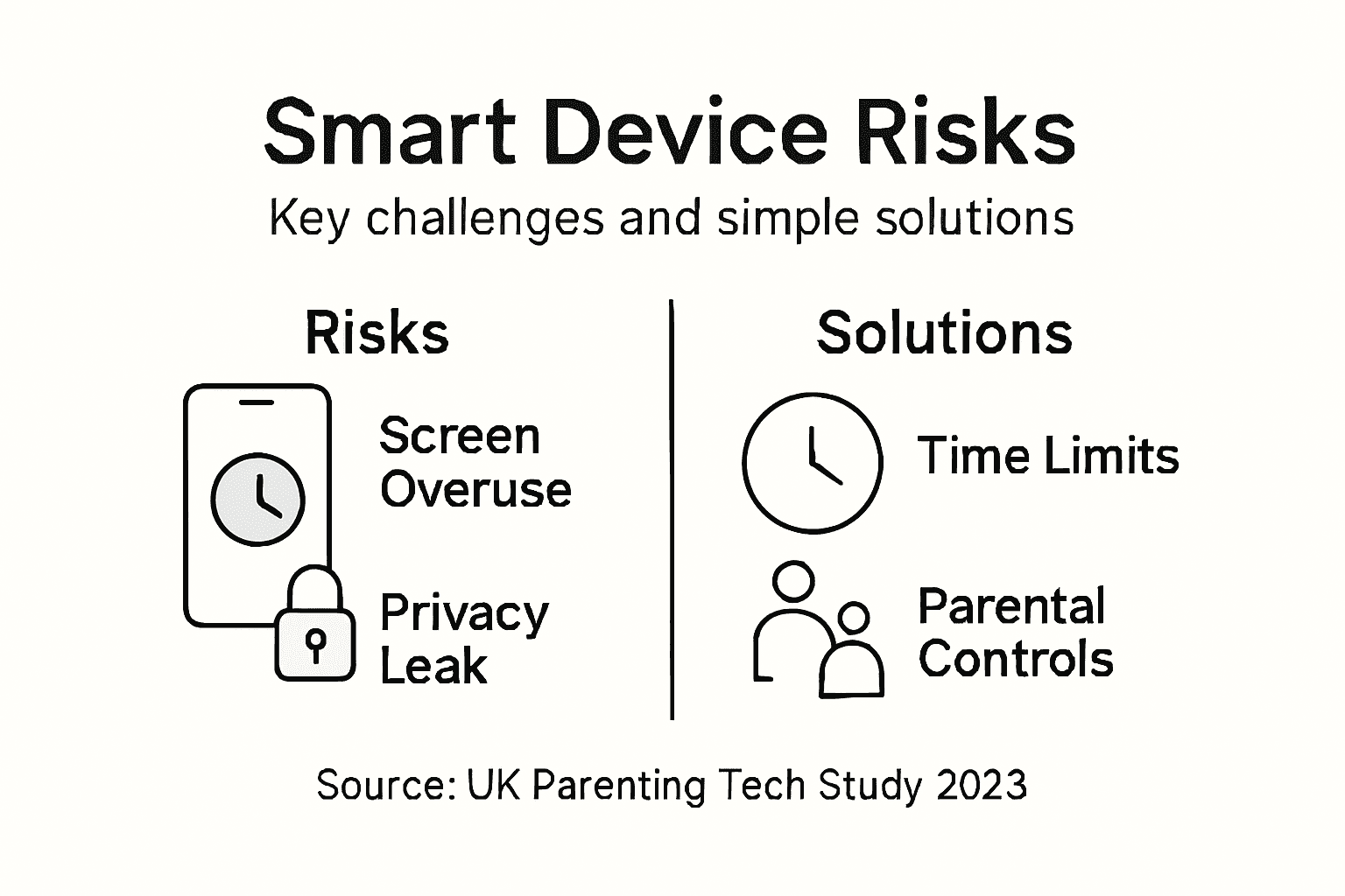 Infographic summarizing smart device risks and fixes