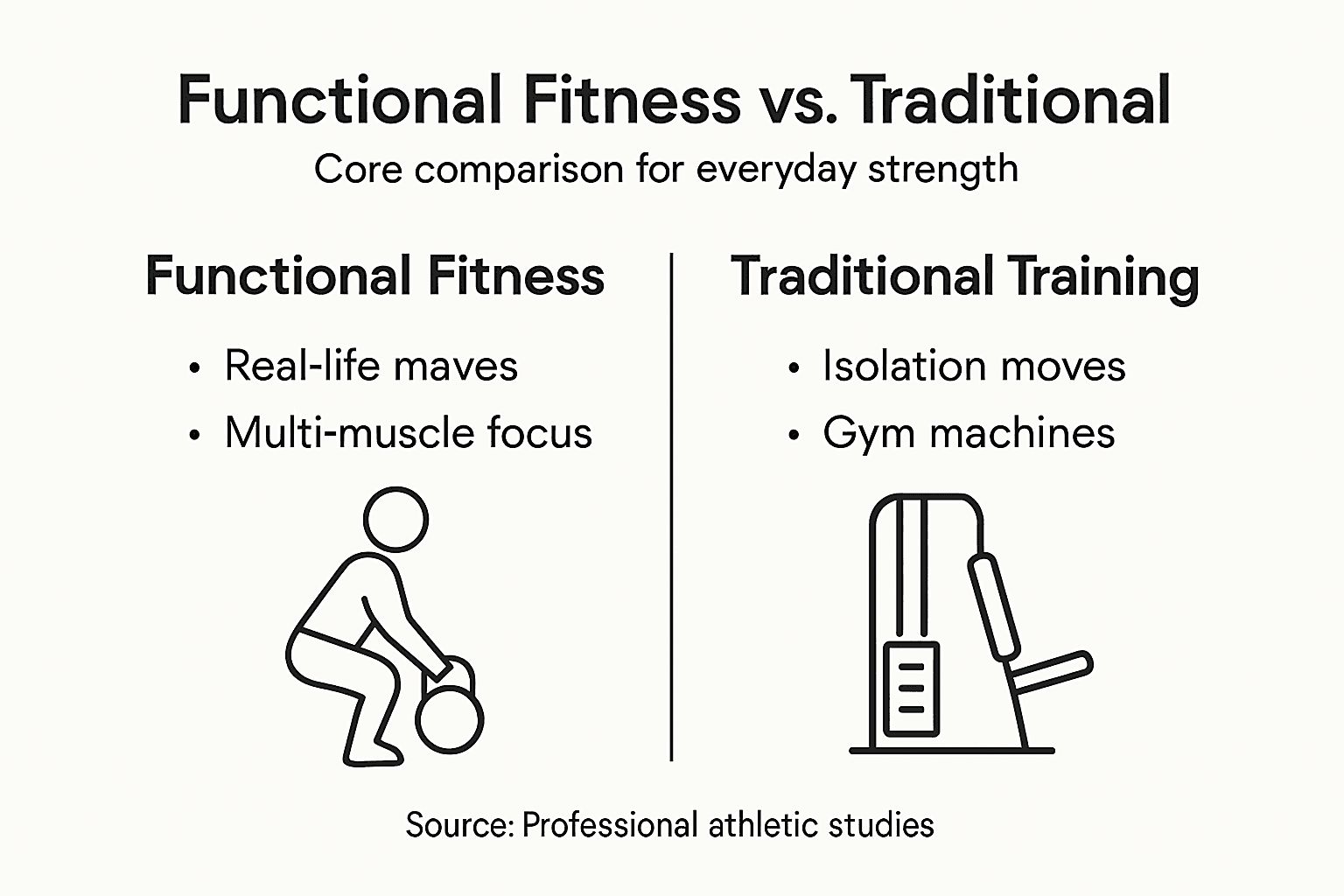 Infographic comparing functional and traditional fitness