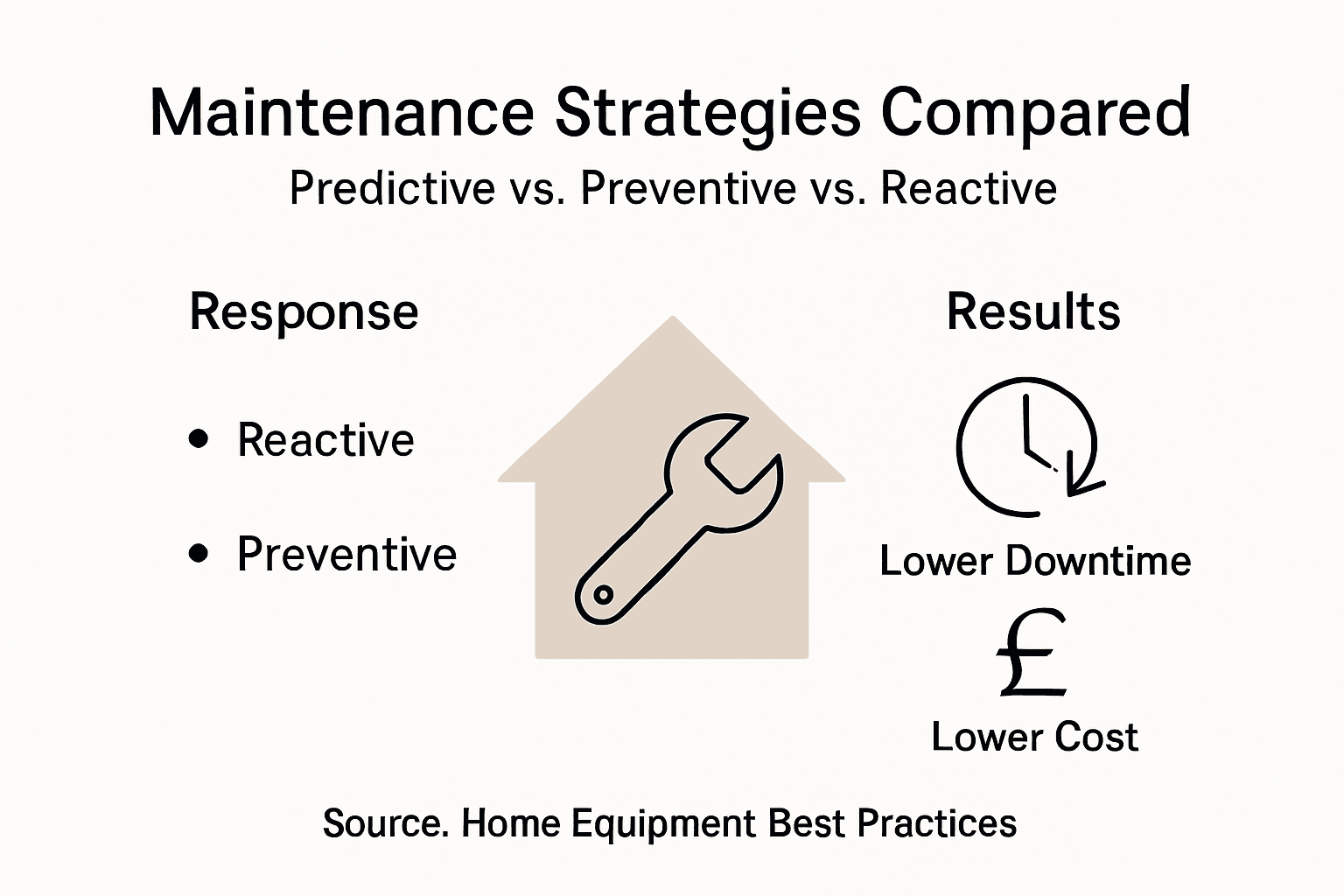 Infographic comparing maintenance strategies side by side