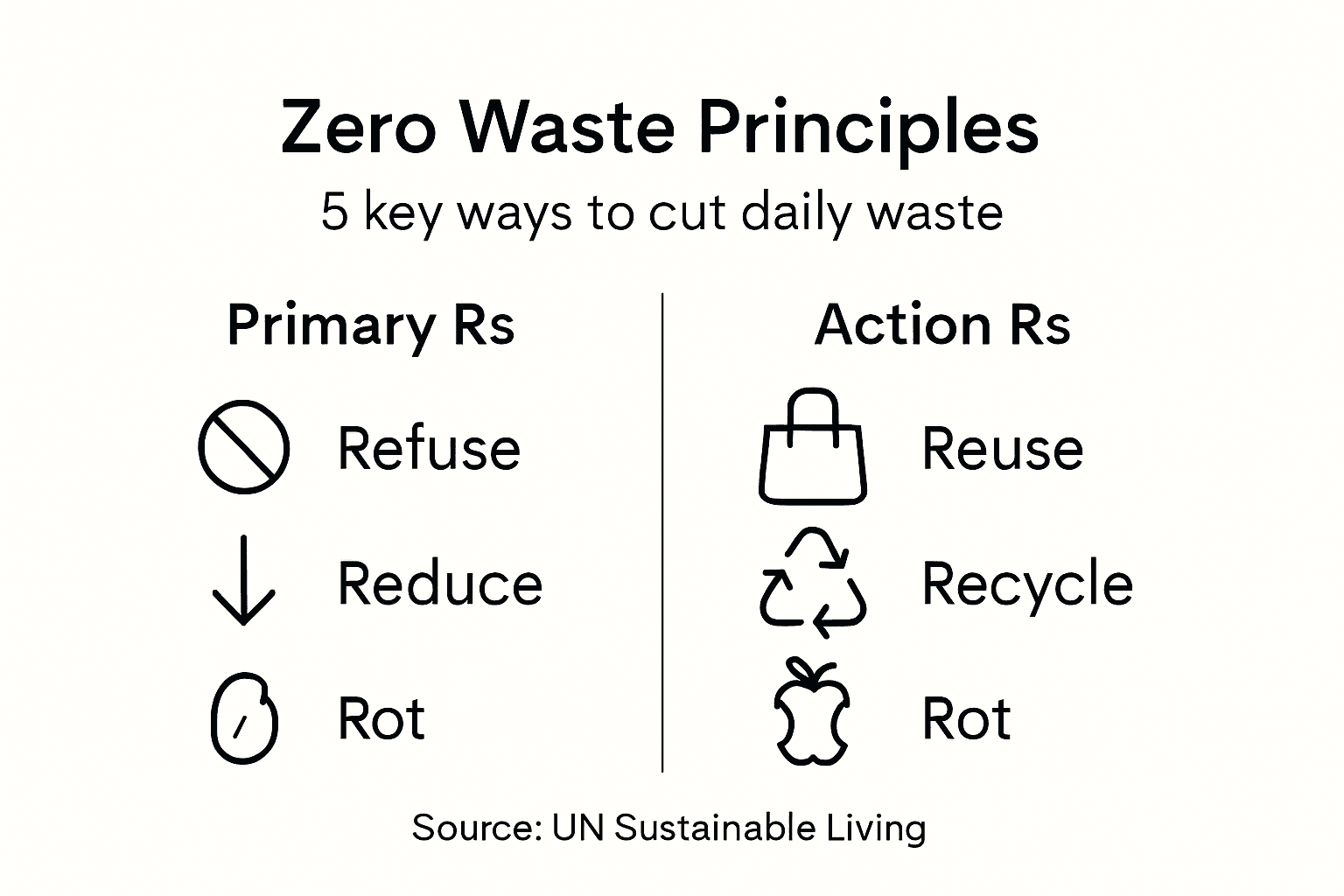 Infographic showing zero waste principles overview