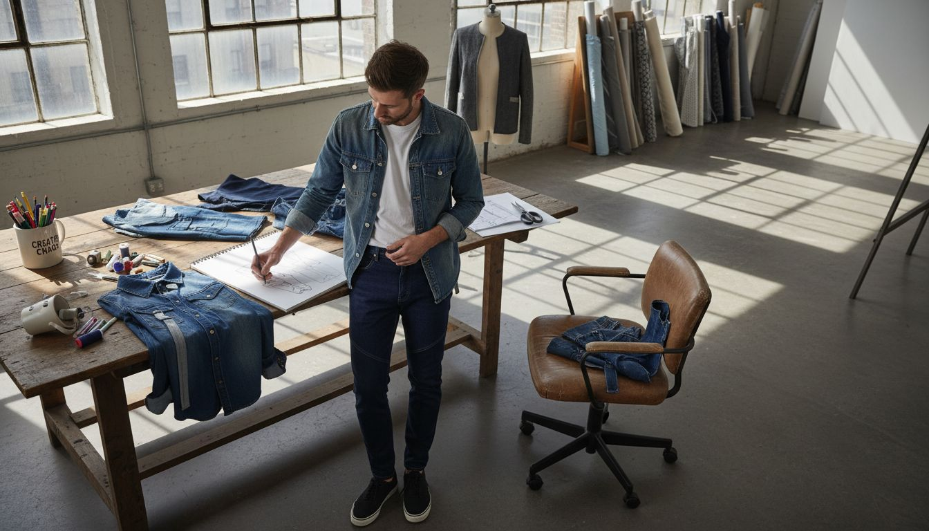 Fashion designer sketching adaptive garment ideas