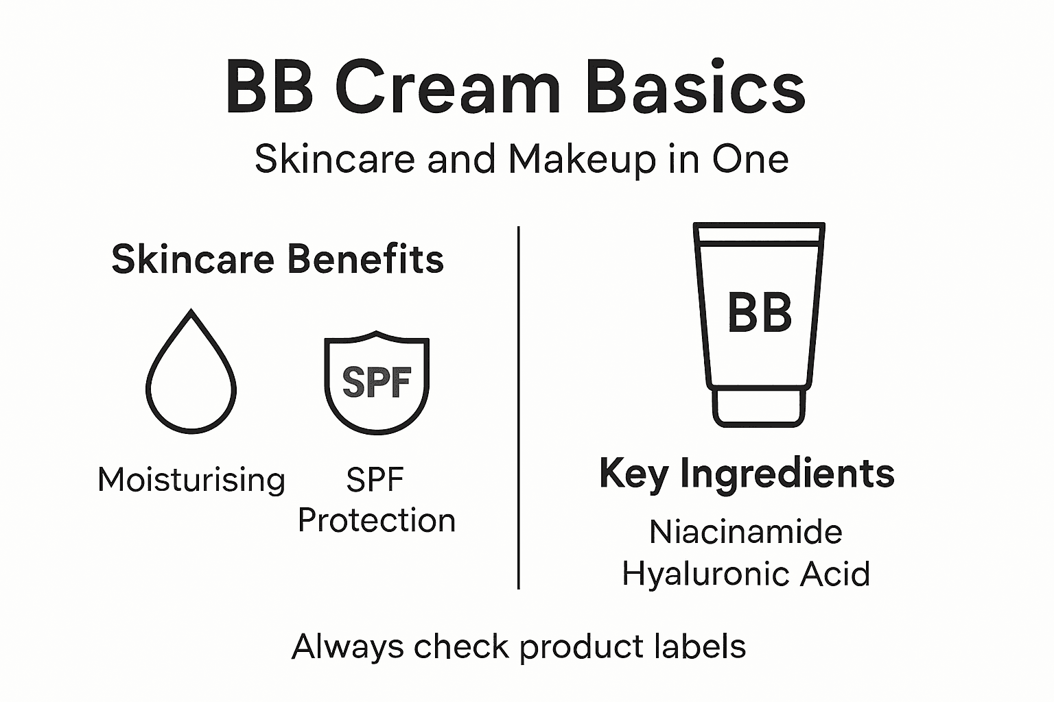 Infographic showing BB cream basics and ingredients