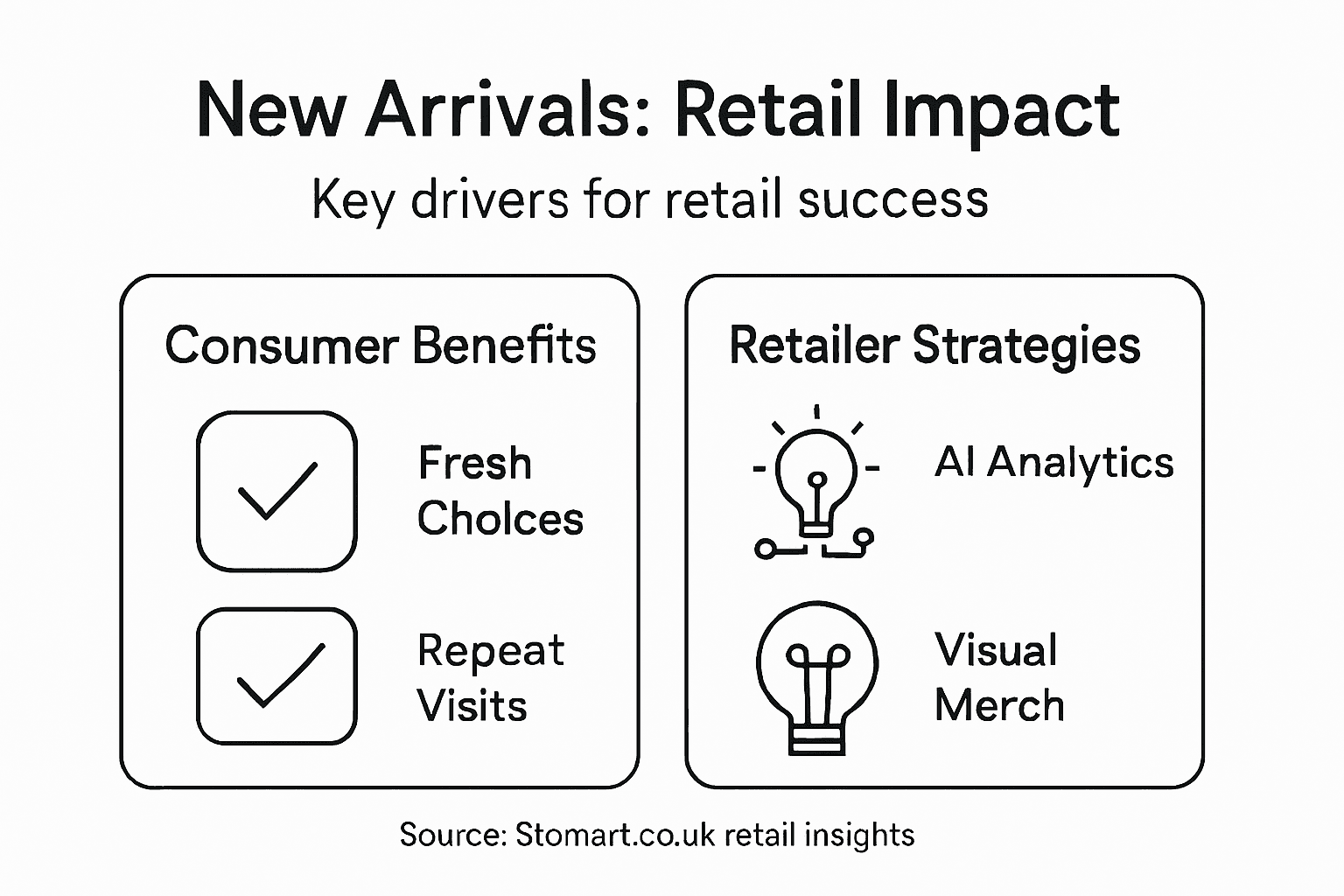 Infographic showing new arrivals impact in retail