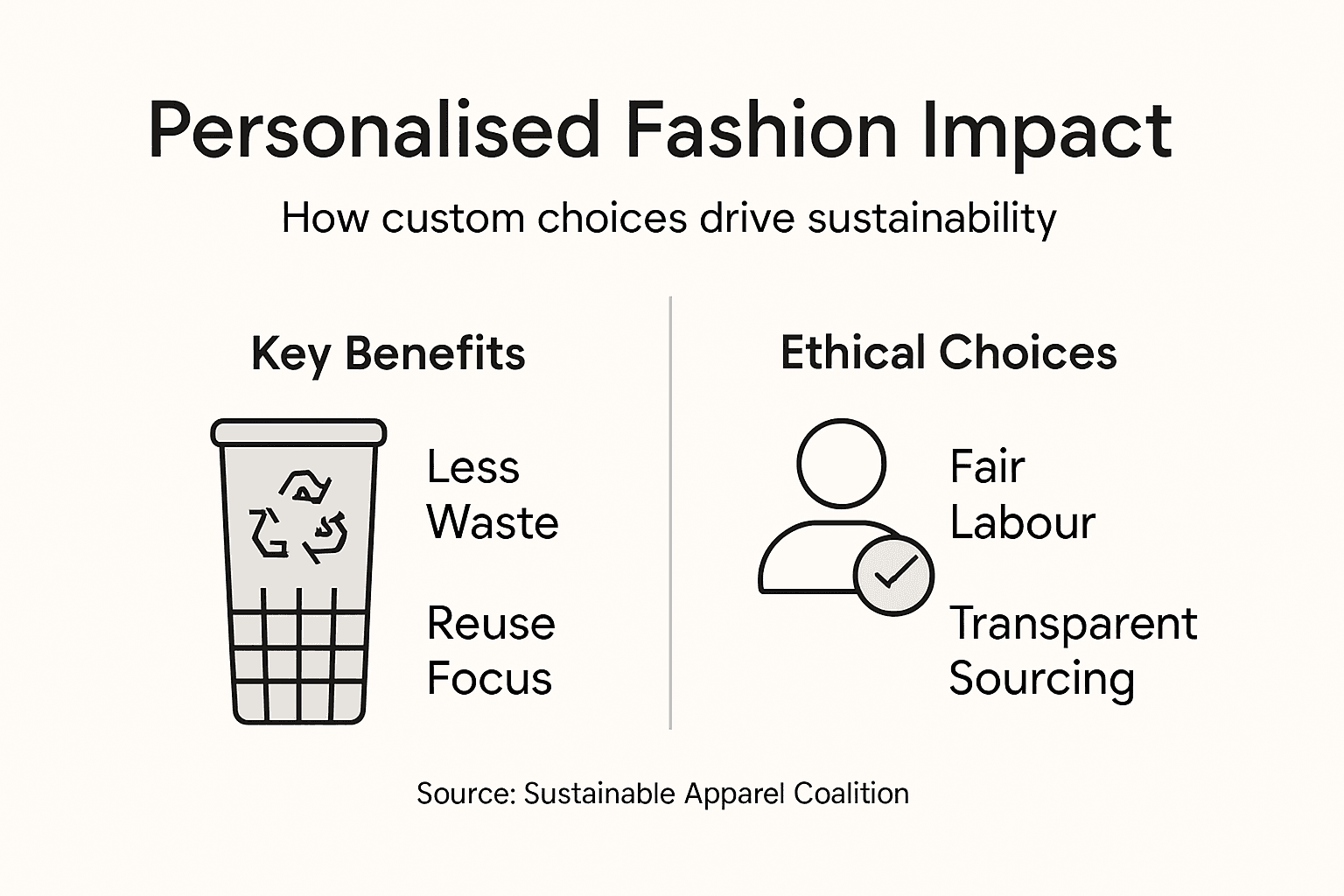 Infographic illustrating sustainable fashion impacts