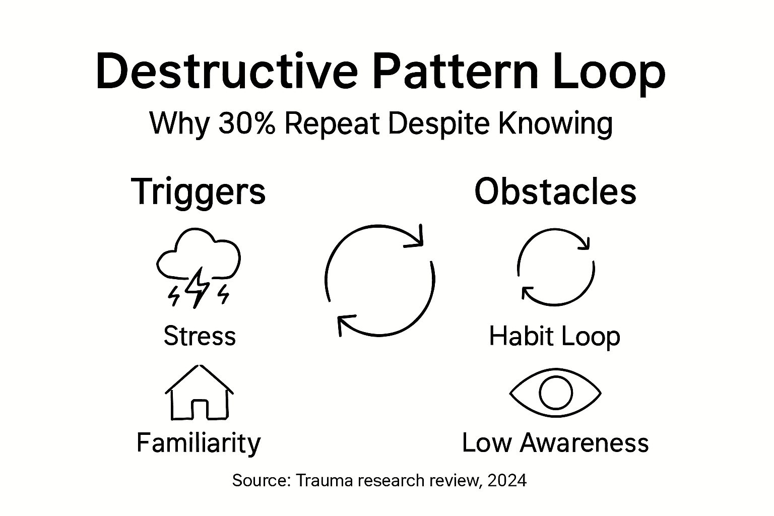 Infographic overview of repetition compulsion causes