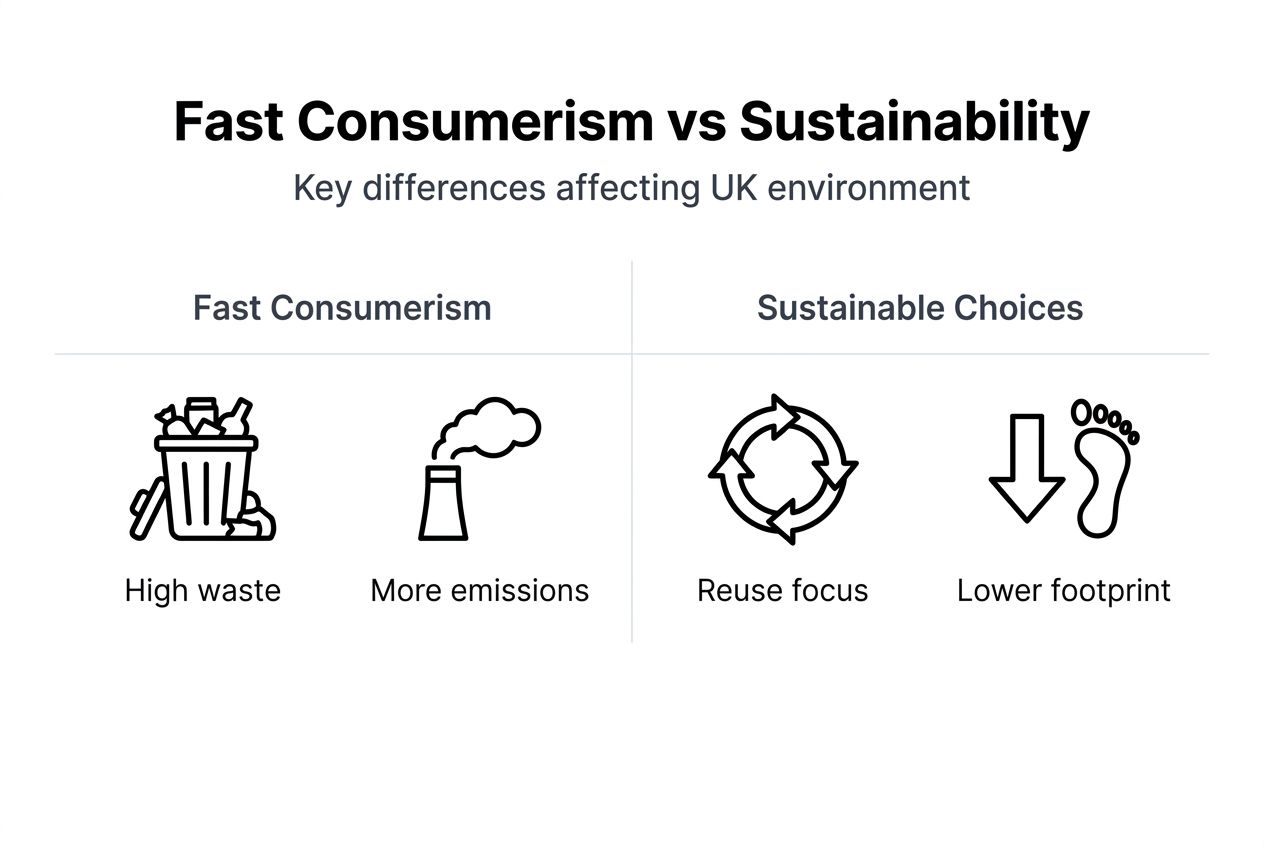 Infographic comparing fast vs sustainable consumer habits