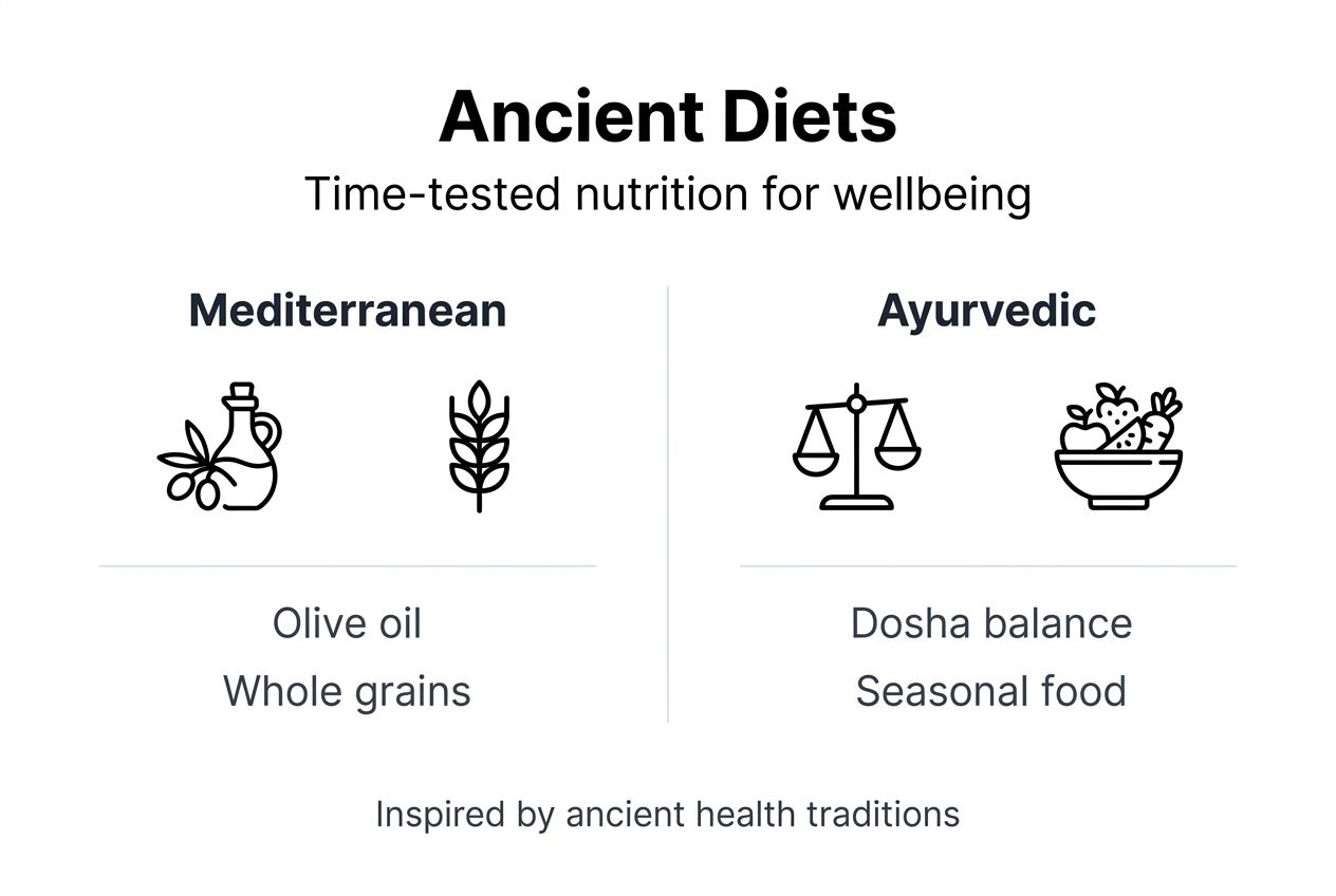 Infographic summarizing ancient diets