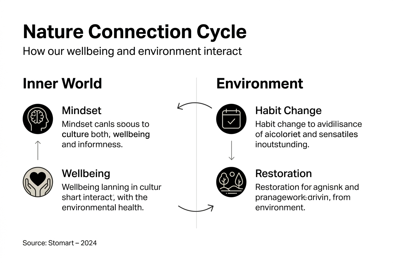 Infographic showing human and nature connection cycle