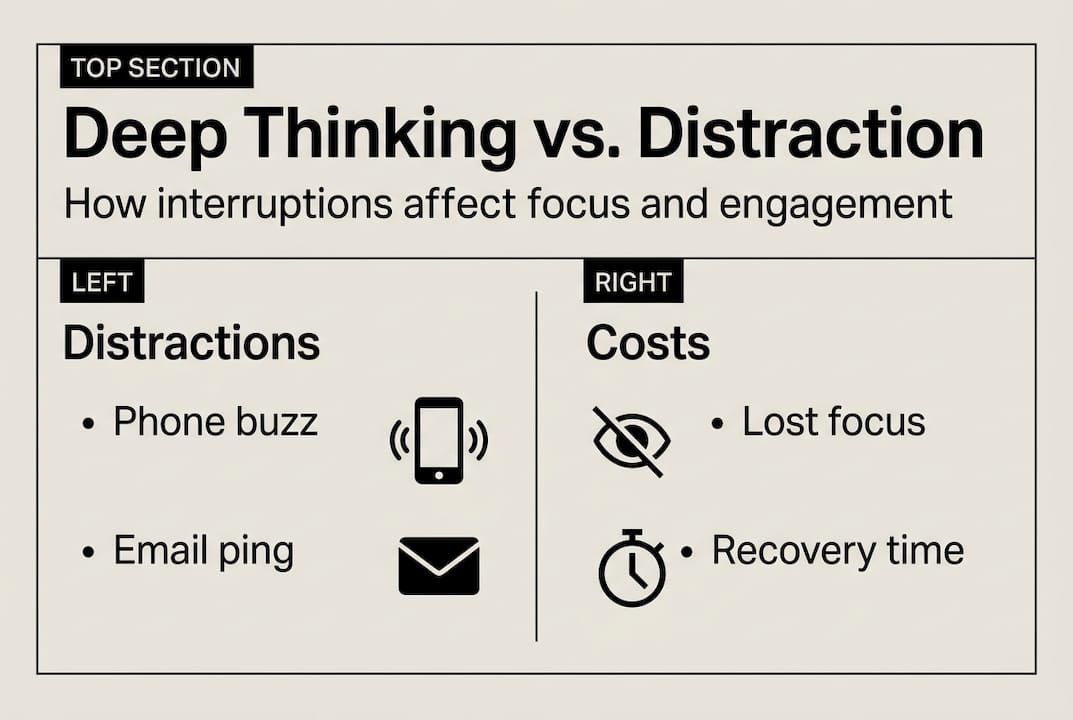 Infographic showing distractions and cognitive cost