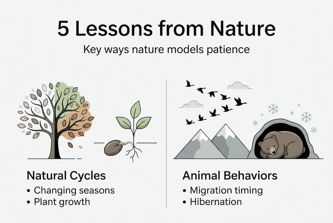 Infographic showing five key lessons from nature