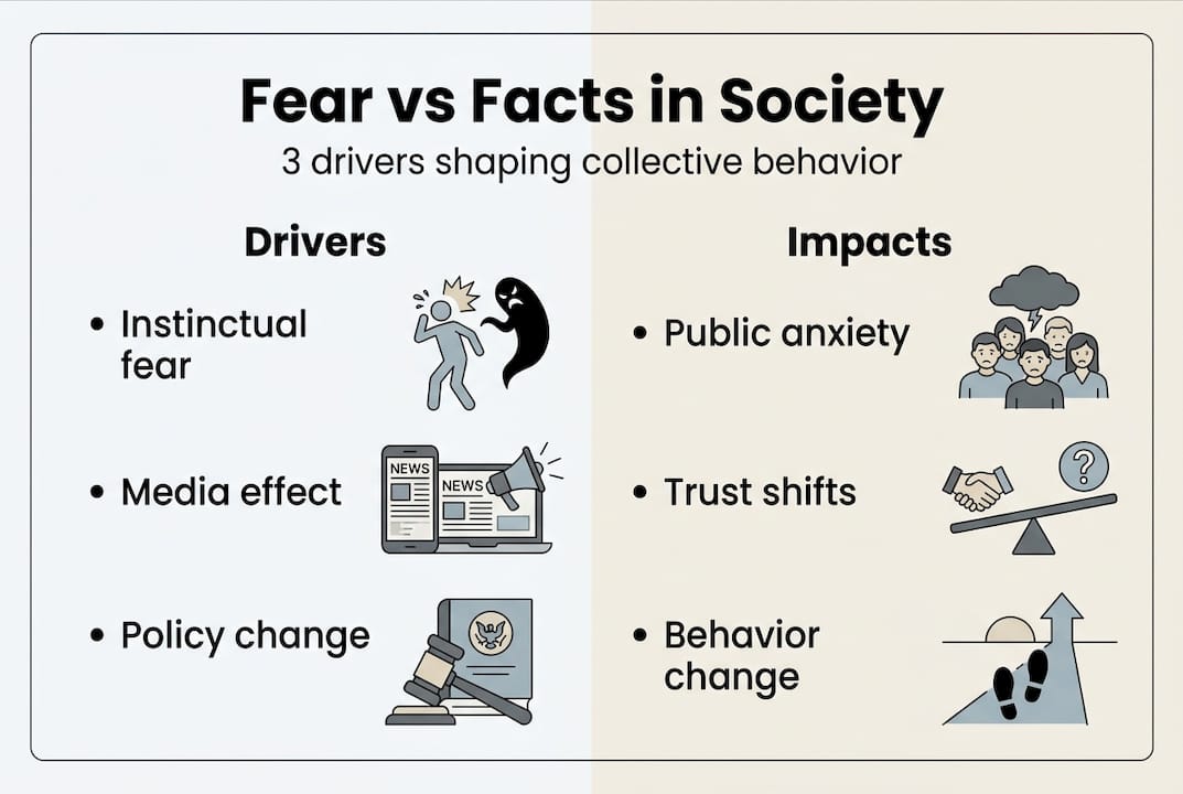 Infographic showing fear and fact drivers in society