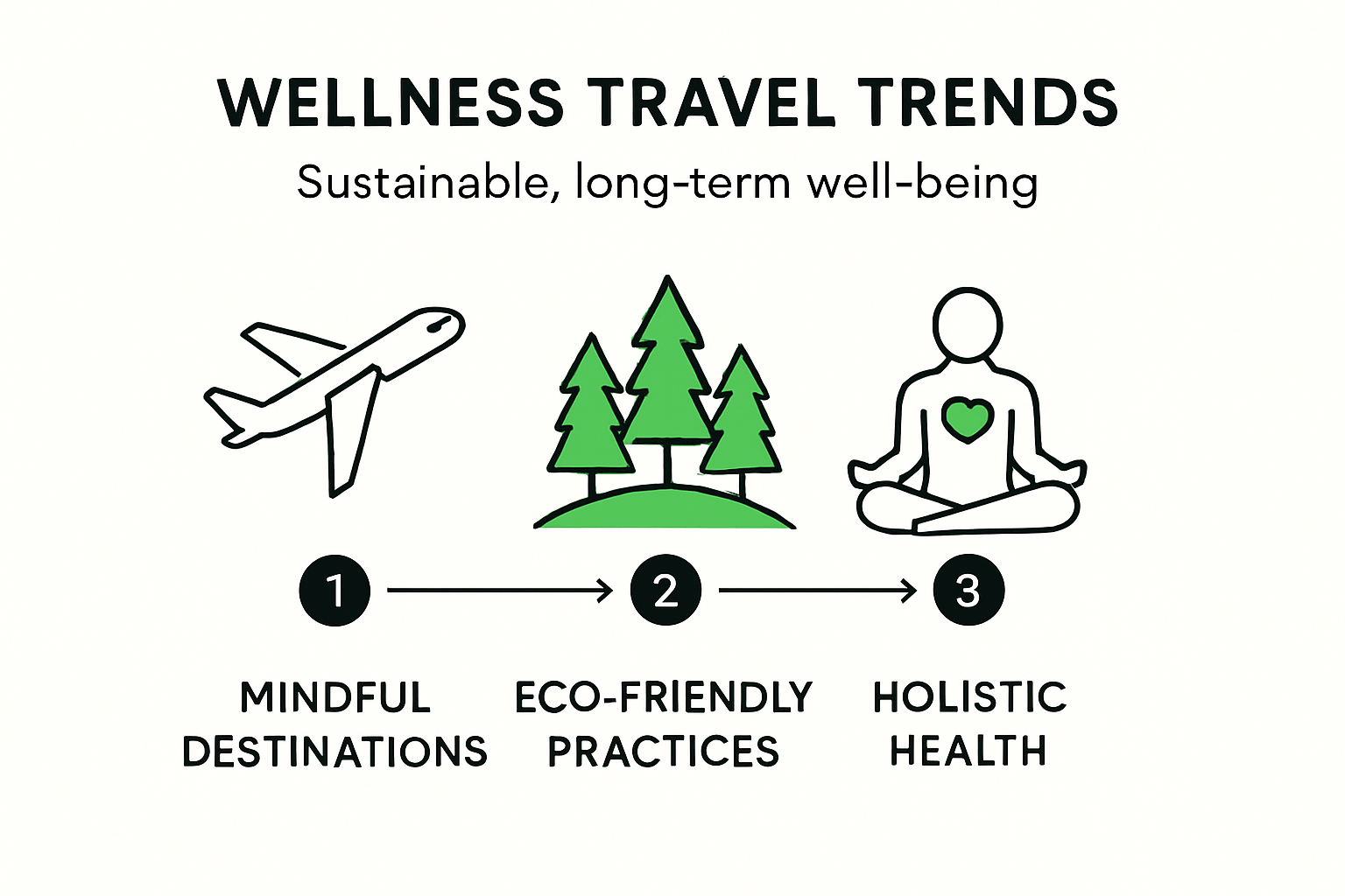 Infographic showing modern wellness travel trends.