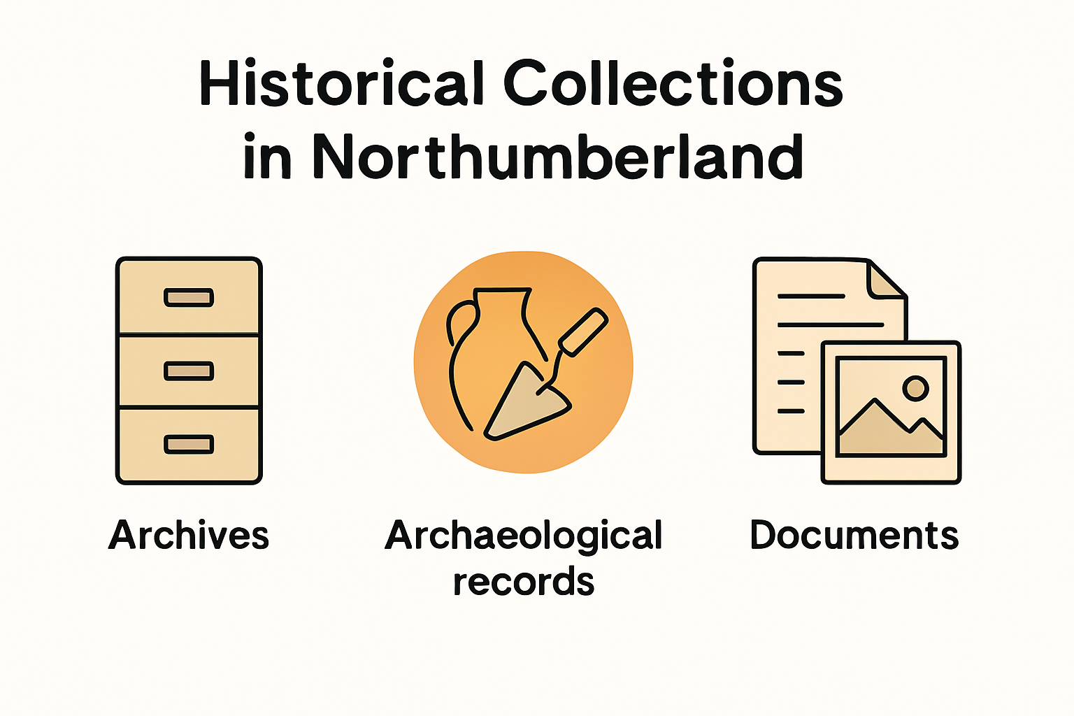 Types of Northumberland historical collections infographic.