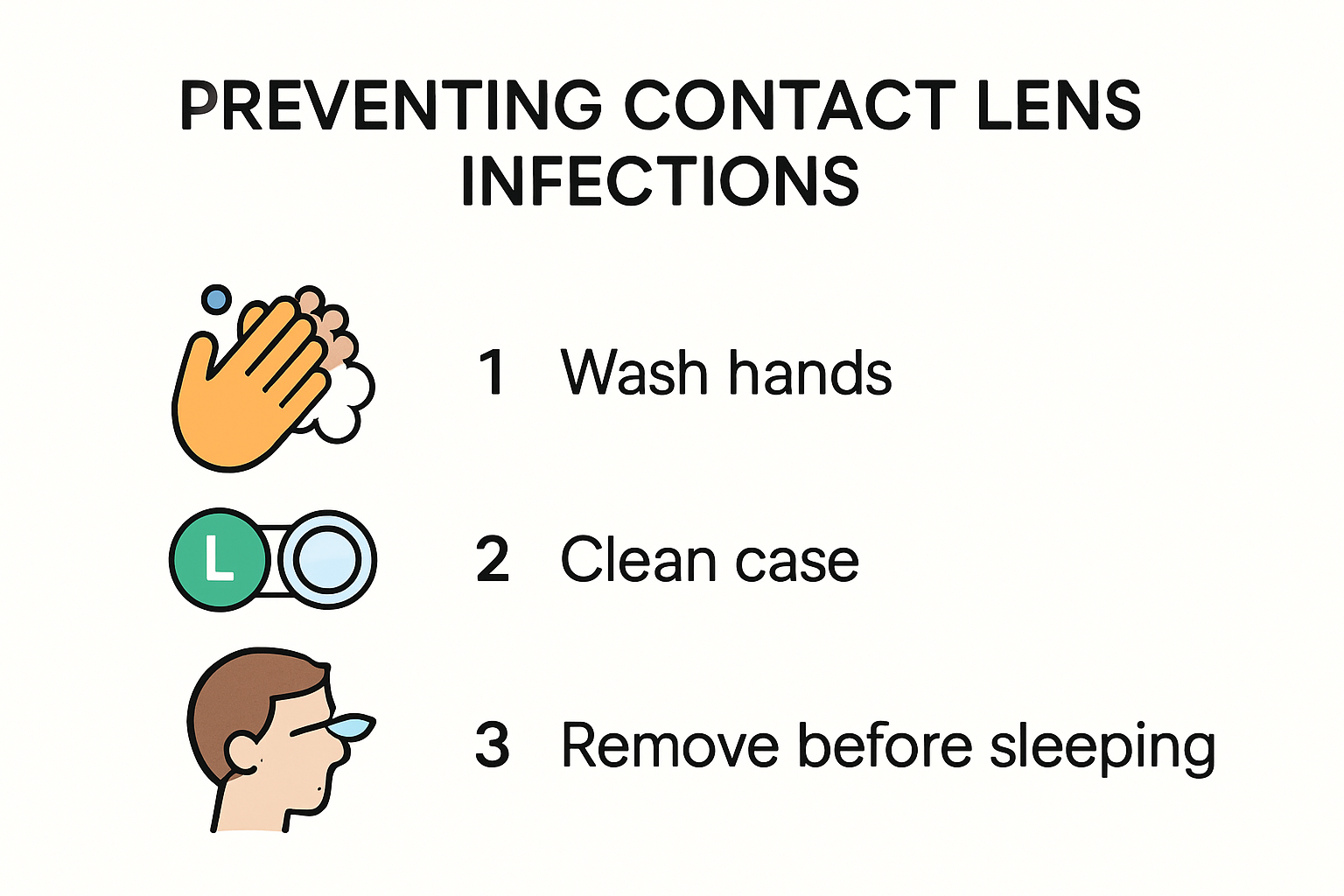 Steps for preventing contact lens infections.