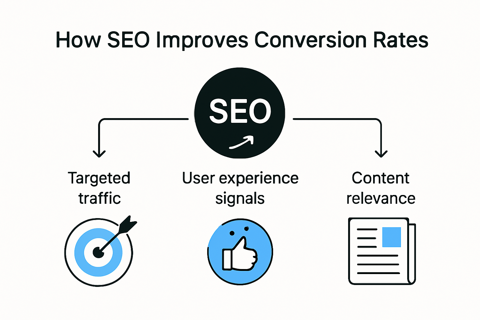 Infographic showing how SEO impacts conversion rates.