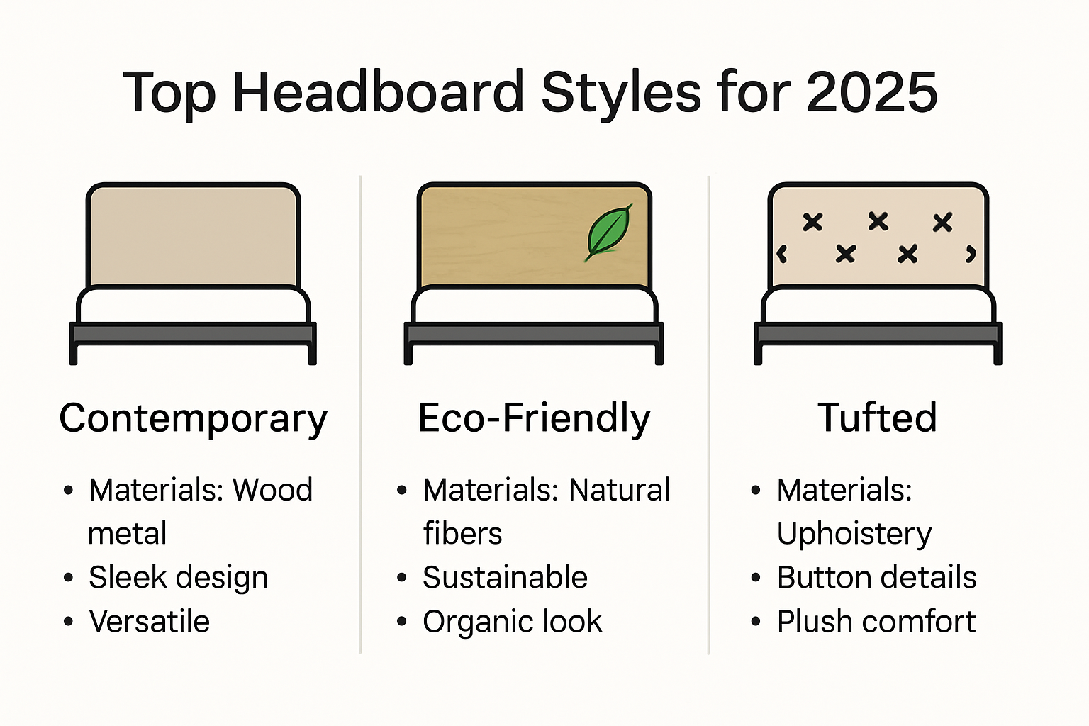 Comparison of leading 2025 headboard styles and features