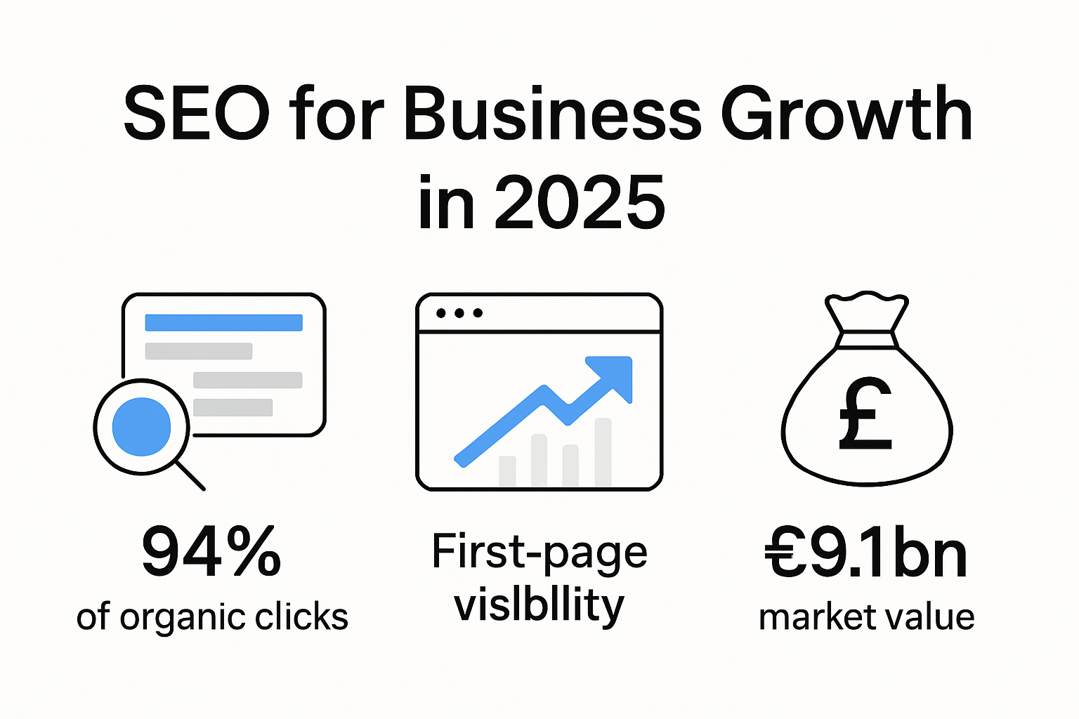 Infographic showing SEO content optimisation benefits and key statistics