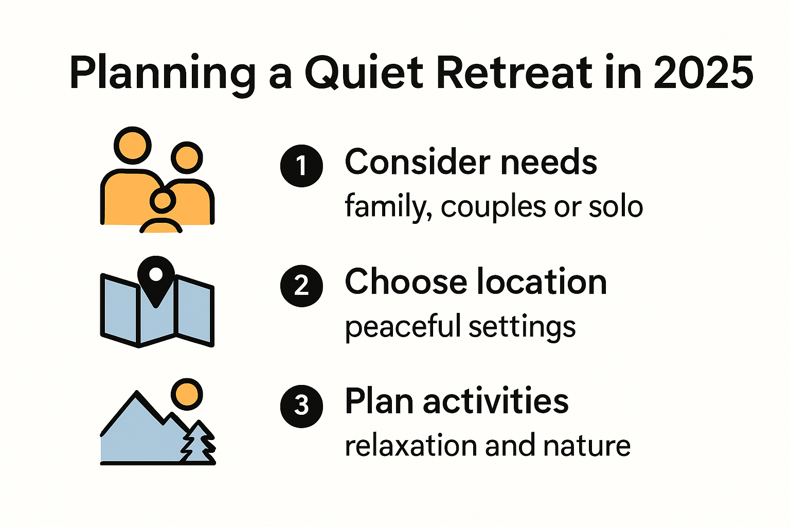 Steps to choose and plan a quiet retreat