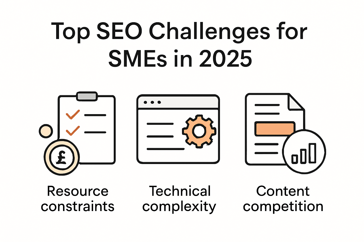 Infographic overview of main SEO challenges for SMEs