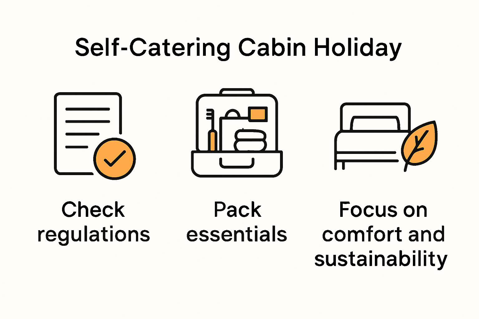 Infographic summarizing essential self catering cabin tips