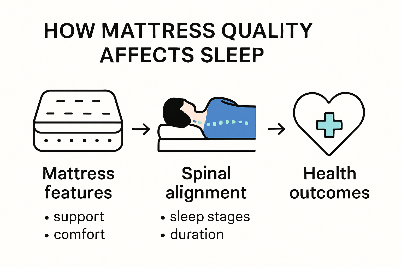 Infographic showing mattress impact on sleep quality and health