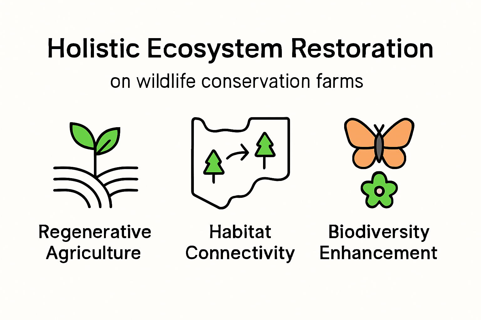 Infographic showing ecosystem restoration on wildlife farms