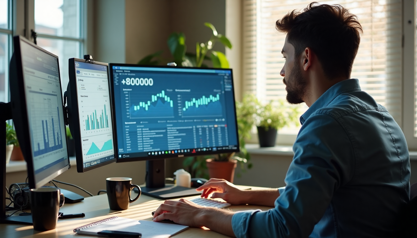 Digital marketer analyzing algorithm updates screen