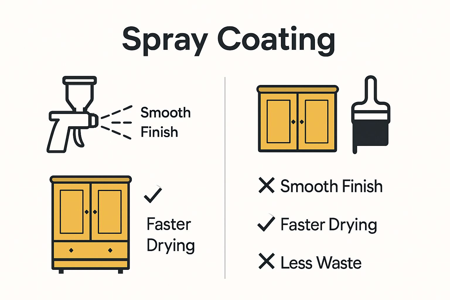 Infographic compares spray coating and traditional painting methods