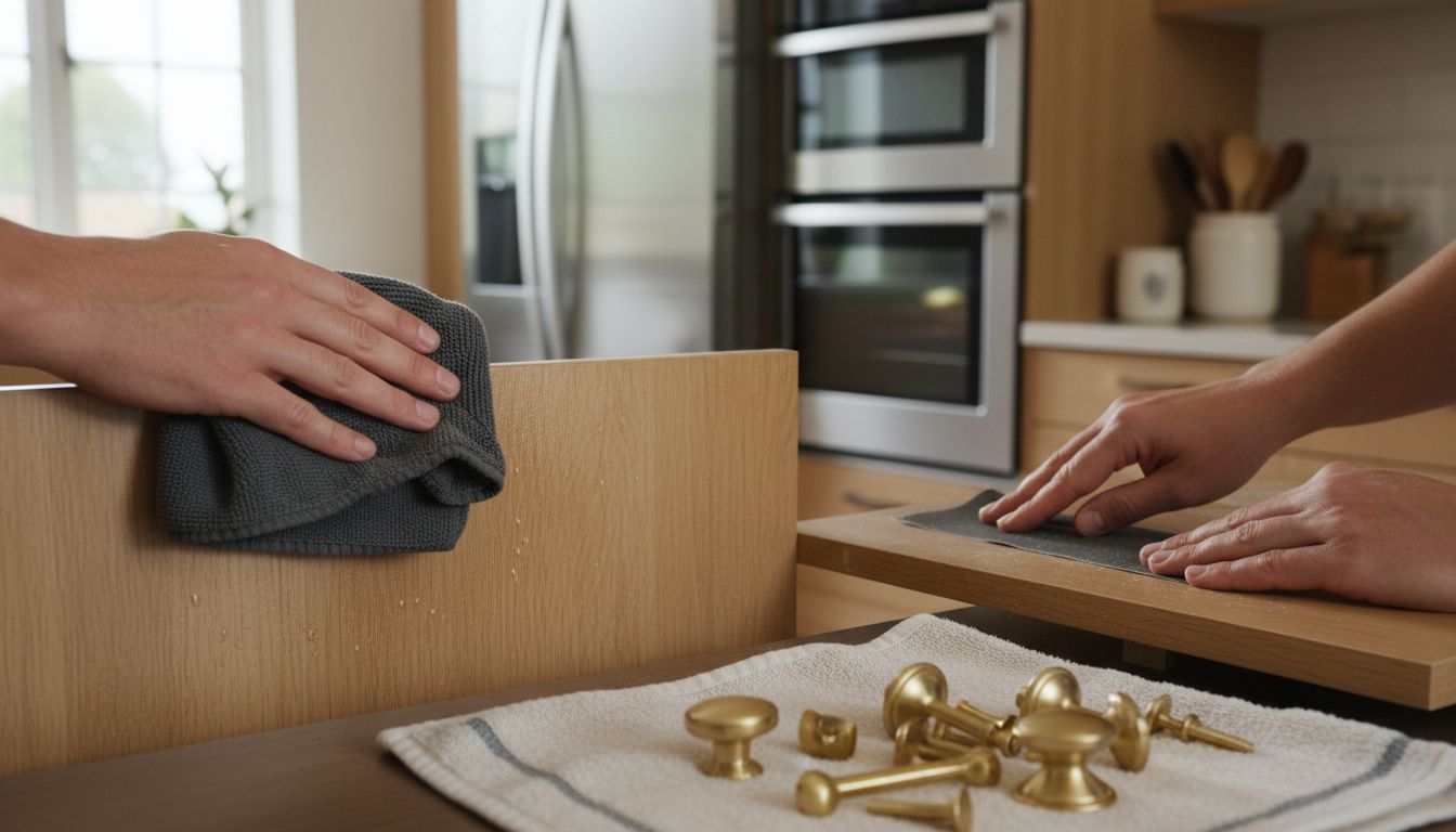 cabinet cleaning sanding