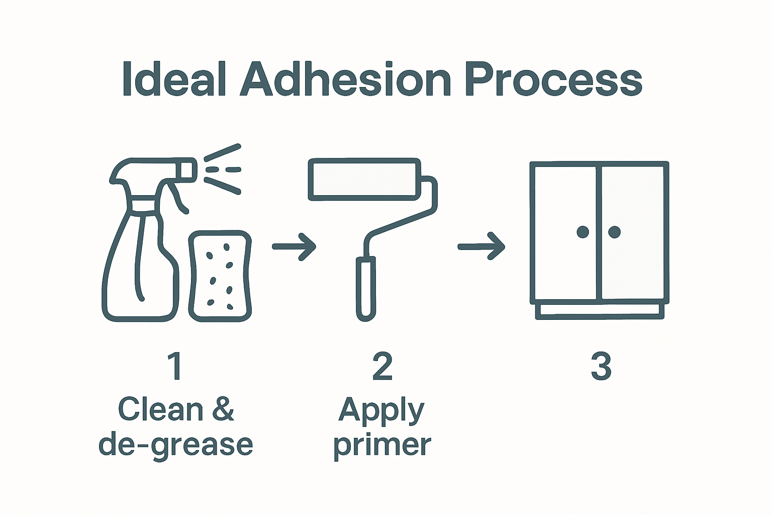 Infographic kitchen paint adhesion steps