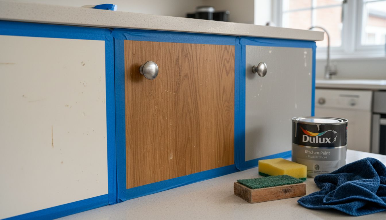 Kitchen cabinets of melamine, wood, laminate