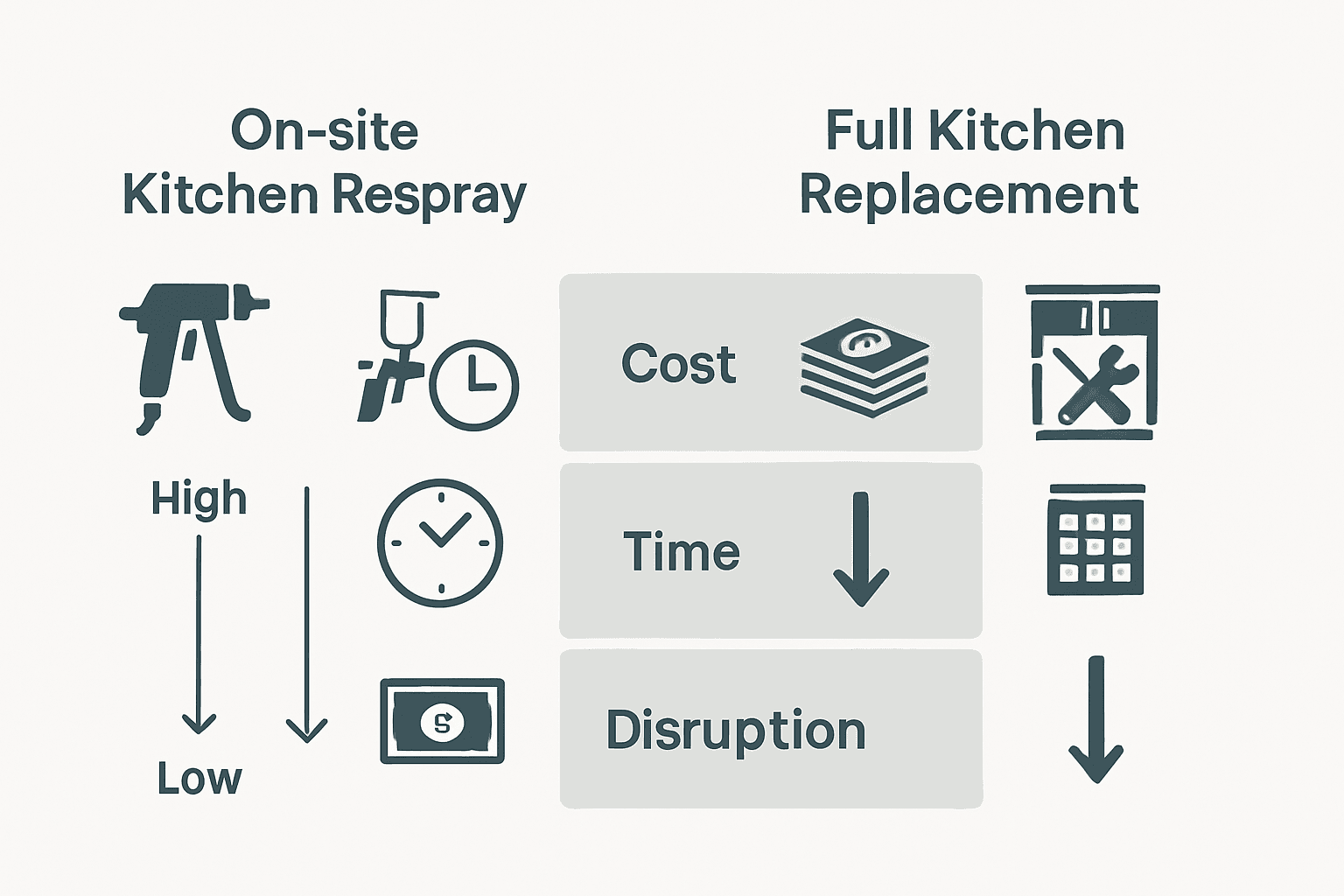 Infographic comparing respray to replacement