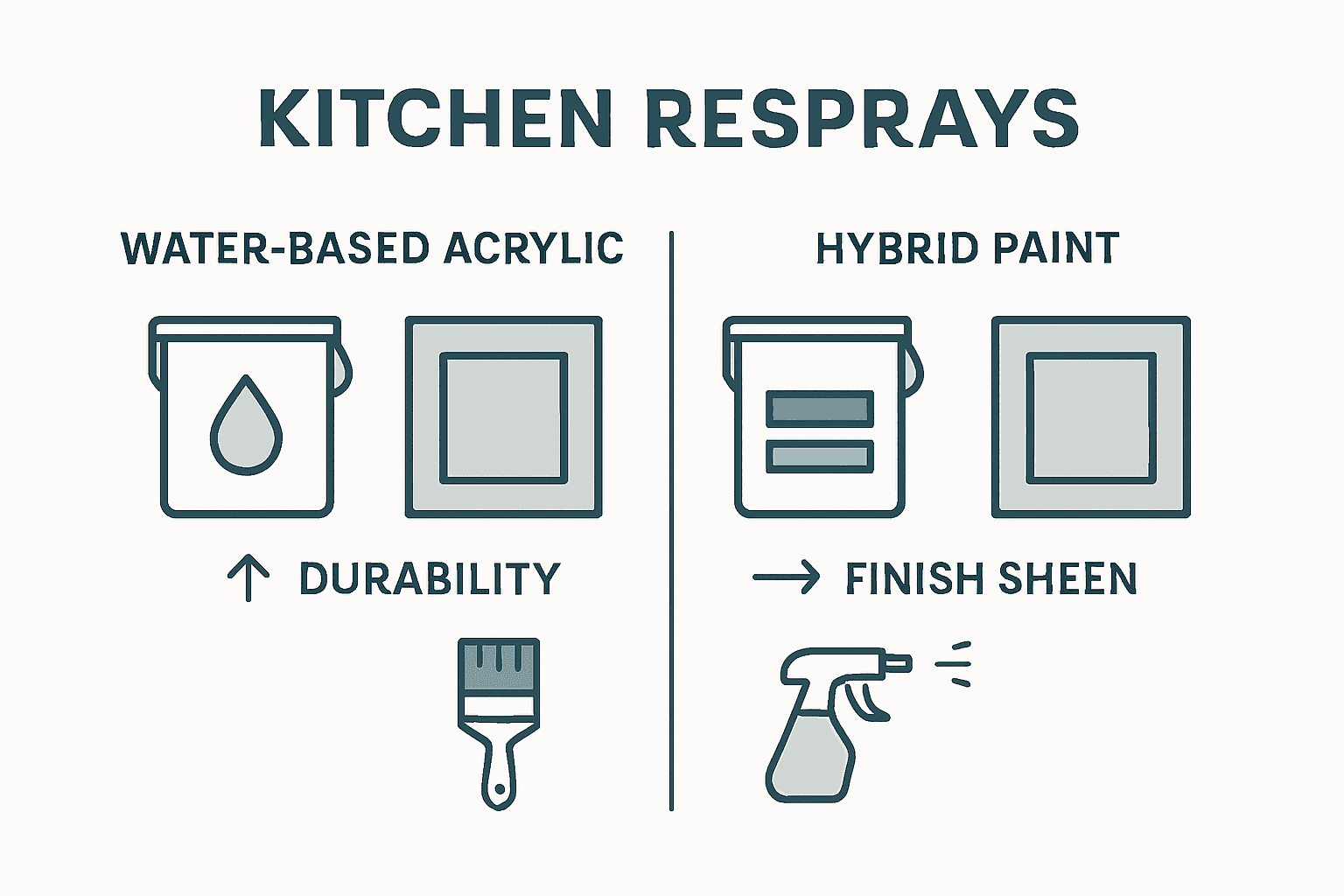 Infographic comparing kitchen respray paint types